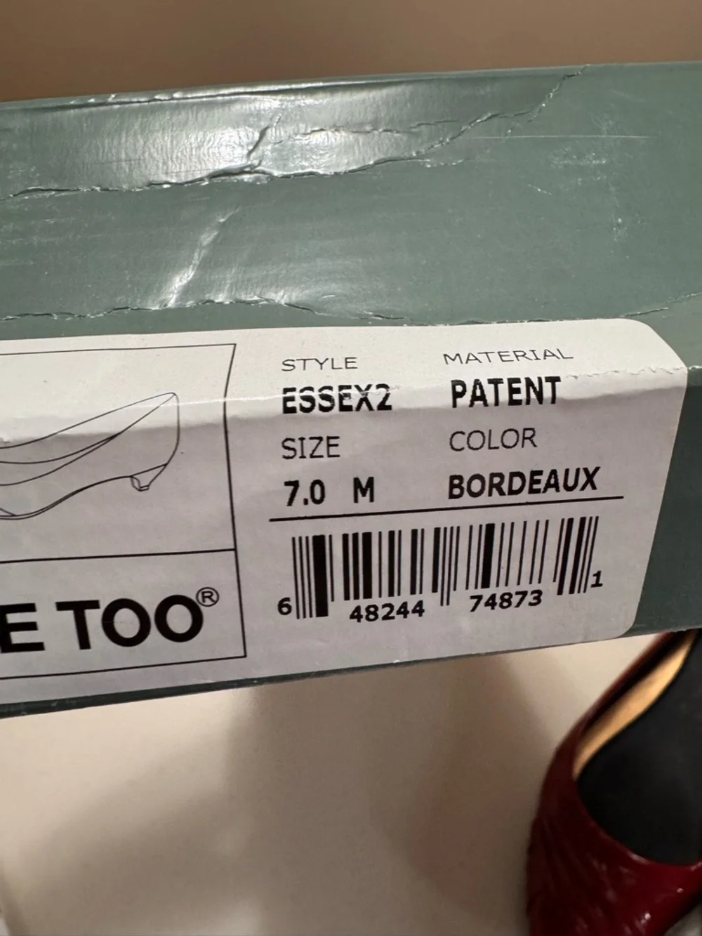 me too Women's Bordeaux Patent Pointed-Toe Heels
